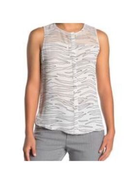 𝅺t Tahari BNWT Blouse Tank Black White Sz Small